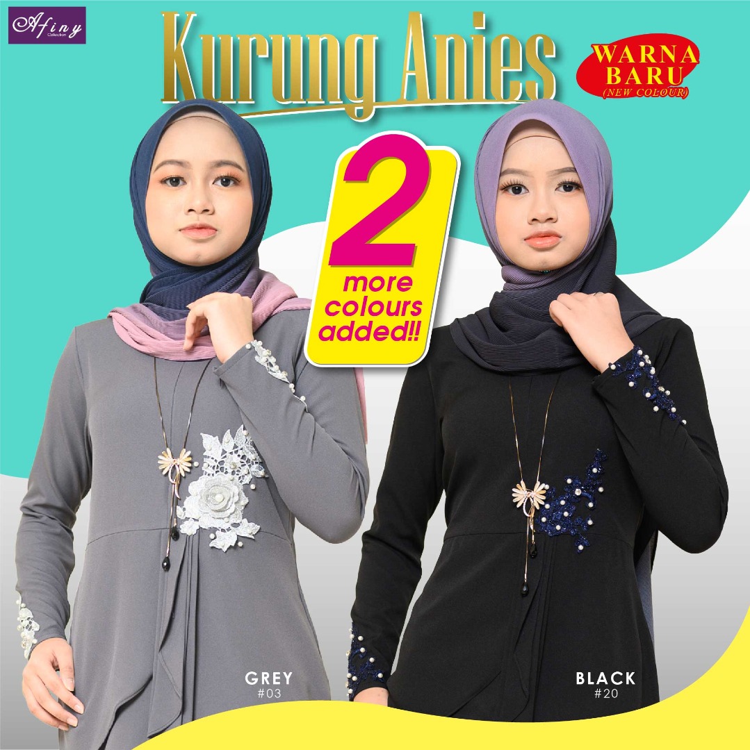 Kurung Anies Color Baru!! New 2 Color - Black #20 and Grey #03